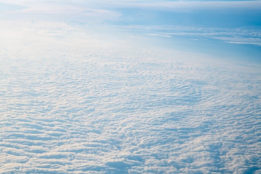 Top view of clouds, view from airplane, natural white background photo
