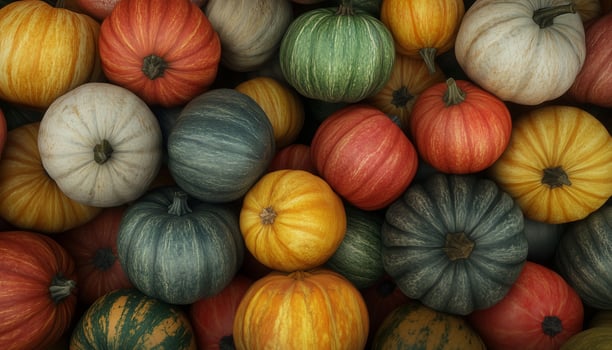 Pumpkin vegetable pattern vibrant color real food healthy lifestyle photo