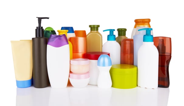 cosmetic products on white photo