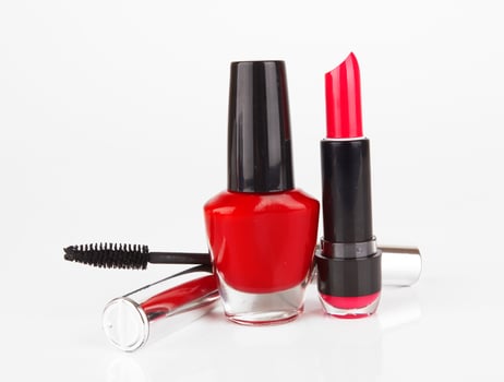 cosmetics on white photo