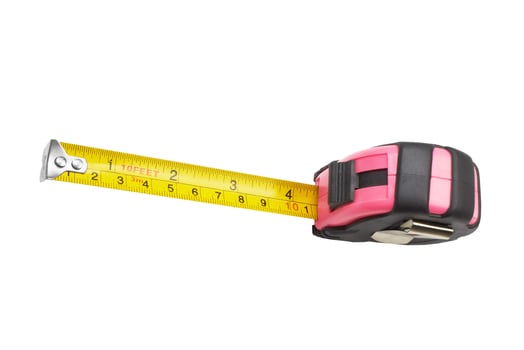 Tape measure on white photo