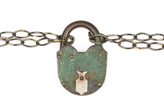 Padlock on white photo