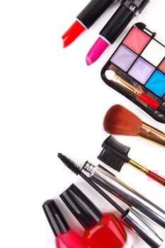 cosmetics on white photo