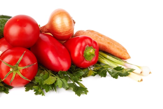 vegetables on white photo