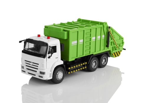 Garbage truck on white photo