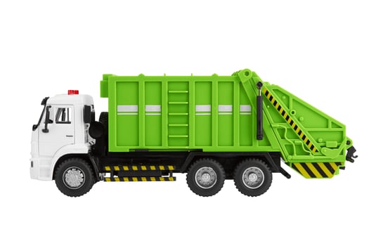 Garbage truck on white photo