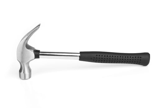 Iron hammer on white photo