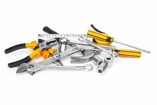 tools on white photo