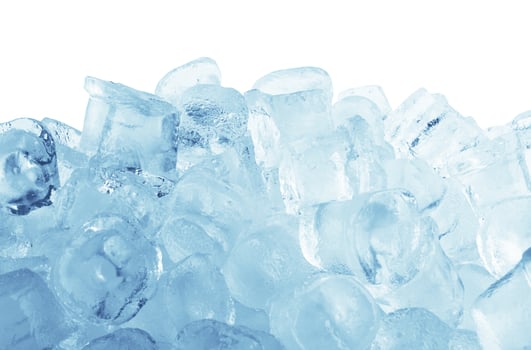 Ice cubes on white photo