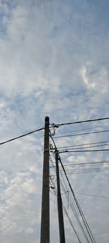 A man is flying a kite on a pole photo
