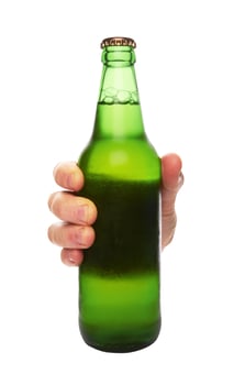beer bottle on white photo
