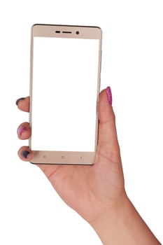 gold smartphone isolated photo