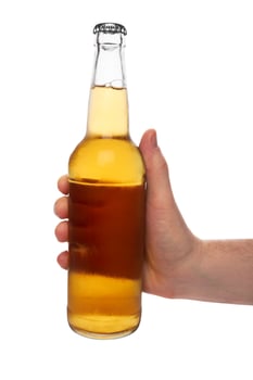 hand holding a beer bottle photo