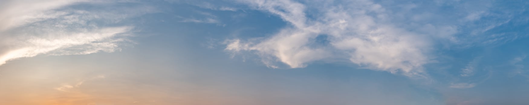 Dramatic panorama sky with cloud on sunrise and sunset time. Panoramic image. photo