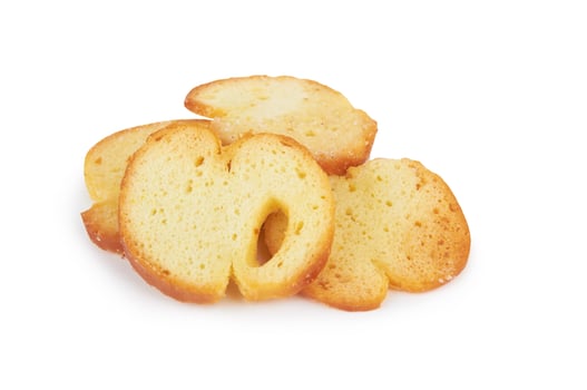 Wheat crackers on white photo