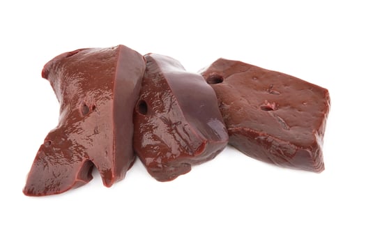 Liver fillet on white photo
