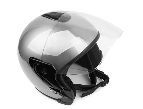 Gray motorcycle helmet photo