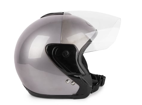 Gray motorcycle helmet photo
