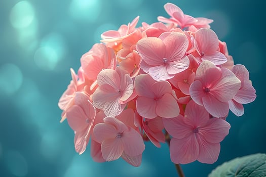 Beautiful Pink Hydrangea Flowers in Bloom with Soft Bokeh Background - Perfect for Nature-Themed Designs photo