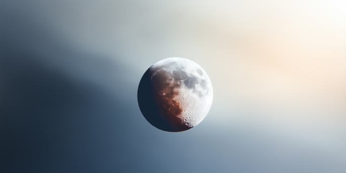 Partial lunar eclipse in the night sky photo
