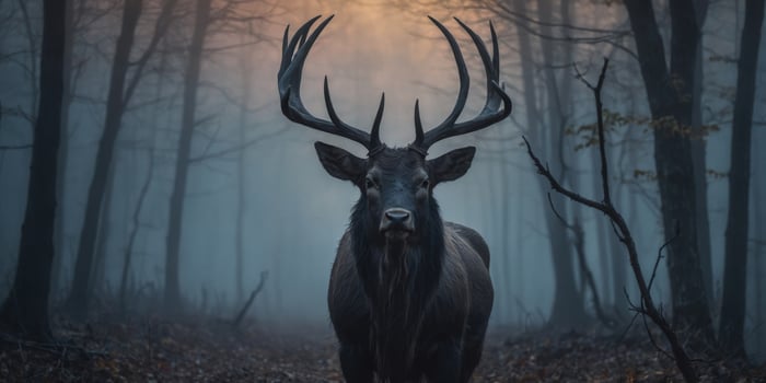 Mysterious Supernatural Creature in the Mist. photo
