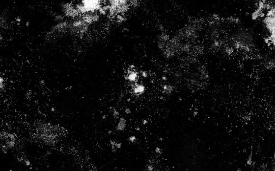 Abstract elegant dark black background illustration with vintage distressed grunge texture and white charcoal color paint. Dark grey textured concrete wall splash particle white fire effect. photo