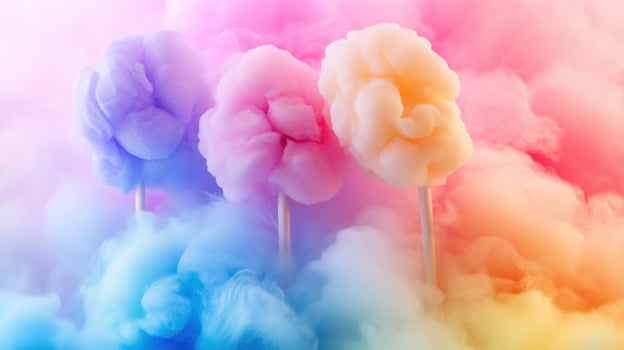 Colorful cotton candy in soft pastel color photo