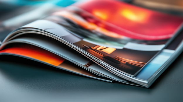 Printed brochures featuring saddle stitching photo
