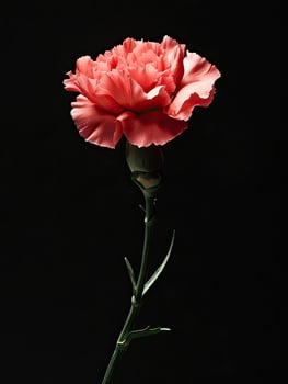 Carnation isolated on black background photo