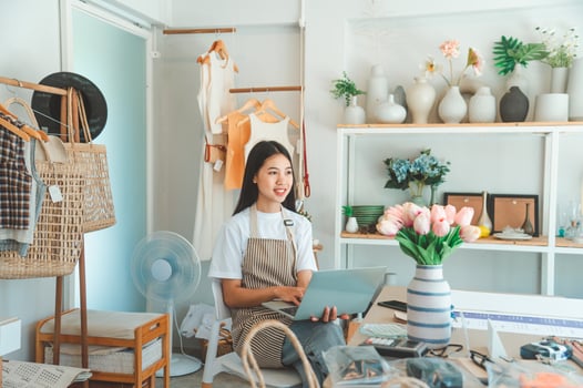 Small business owners inspecting merchandise And talk to customers to buy products and take orders that customers order from online retailers - online shopping. photo