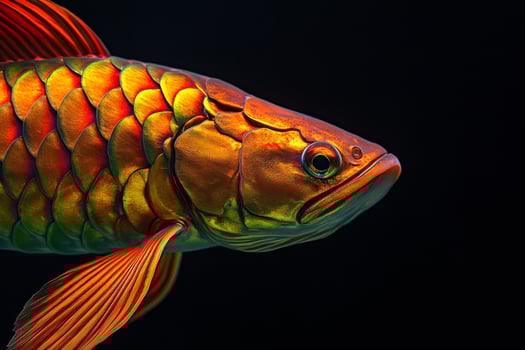 A colorful fish with bright red and orange fins photo