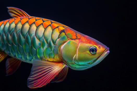 A colorful fish with bright colors swimming in the water photo