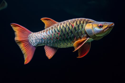 A colorful fish swimming in an aquarium photo