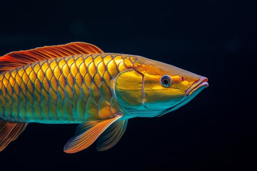 A gold fish swimming in an aquarium photo