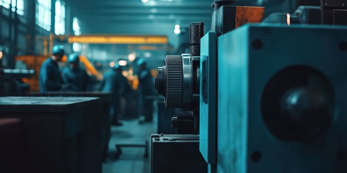 Industrial machinery in motion capturing the heart of modern manufacturing photo