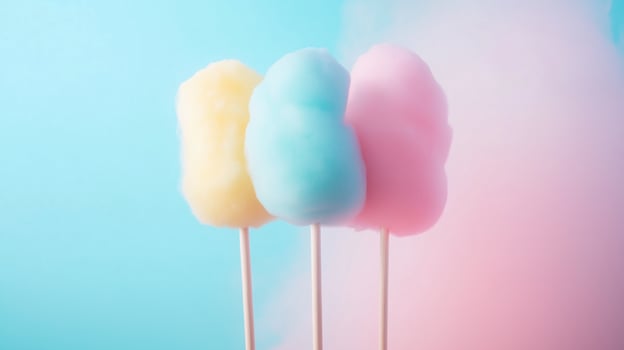 Colorful cotton candy in soft pastel color photo