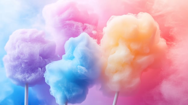 Colorful cotton candy in soft pastel color photo