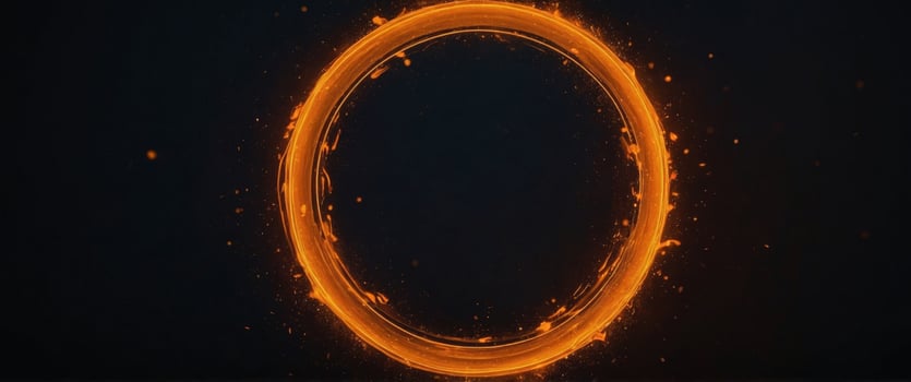 An black background with a bright orange circle in the center. photo