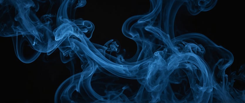 A blue smoke frame on a black background. photo