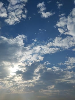 Natural Picture of Cloudy Blue Sky photo