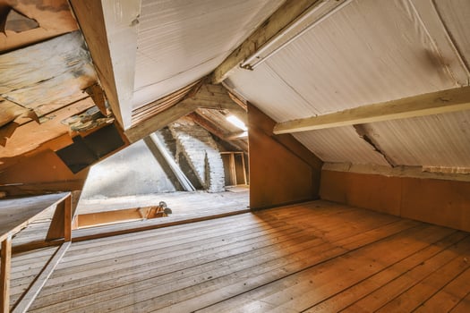 A room with a wooden floor and a wooden ceiling photo