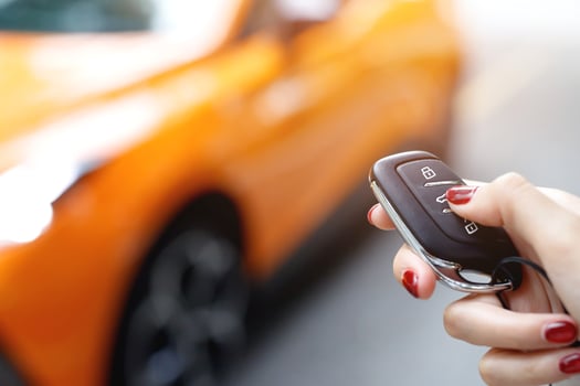 New car keys with special low interest loan offers. photo