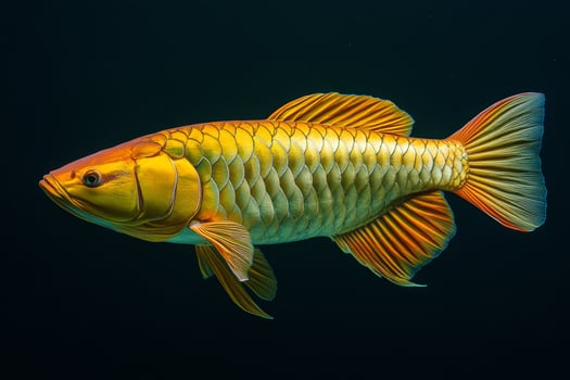 A gold fish swimming in the water photo