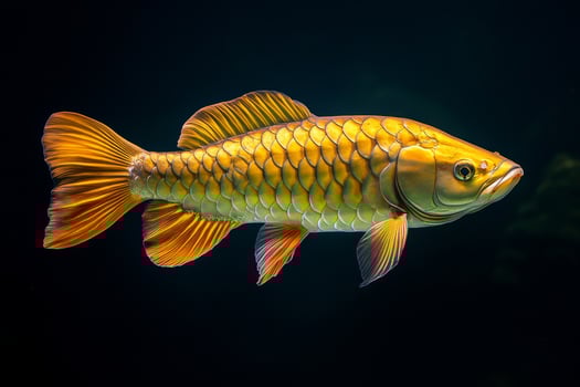 A gold fish swimming in the water photo