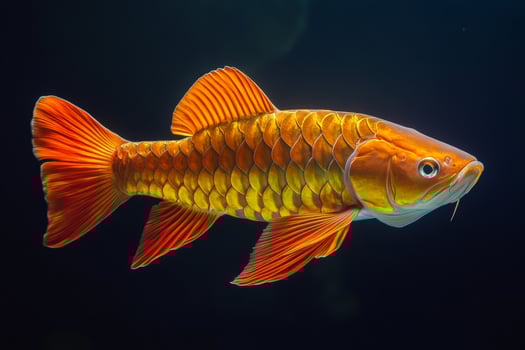Golden fish in the aquarium photo