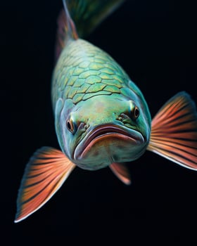 A fish with bright colors and long fins photo