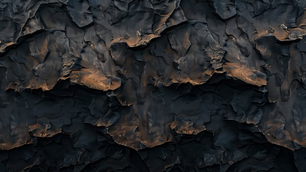 Rough dark stone texture with cracks and gold flecks. Dark back photo