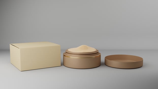 3d rendering of a set of cosmetics, cream, lotion photo