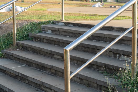 Concrete Stairs with Stainless Steel Railing photo
