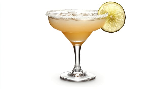 Chilled margarita sits elegantly in a glass, inviting enjoyment on a warm day photo
